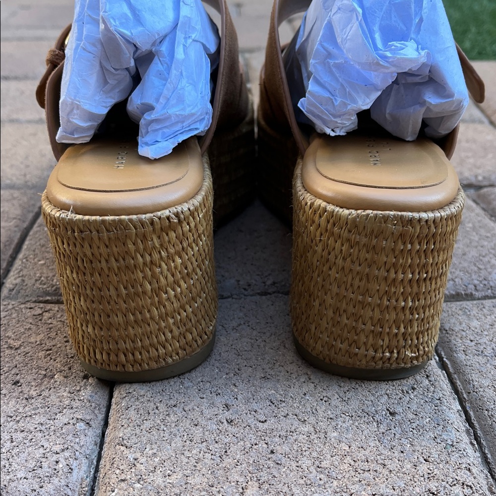 Marc Fisher Tan Platform Sandals with Adjustable Straps - Picture 11 of 16